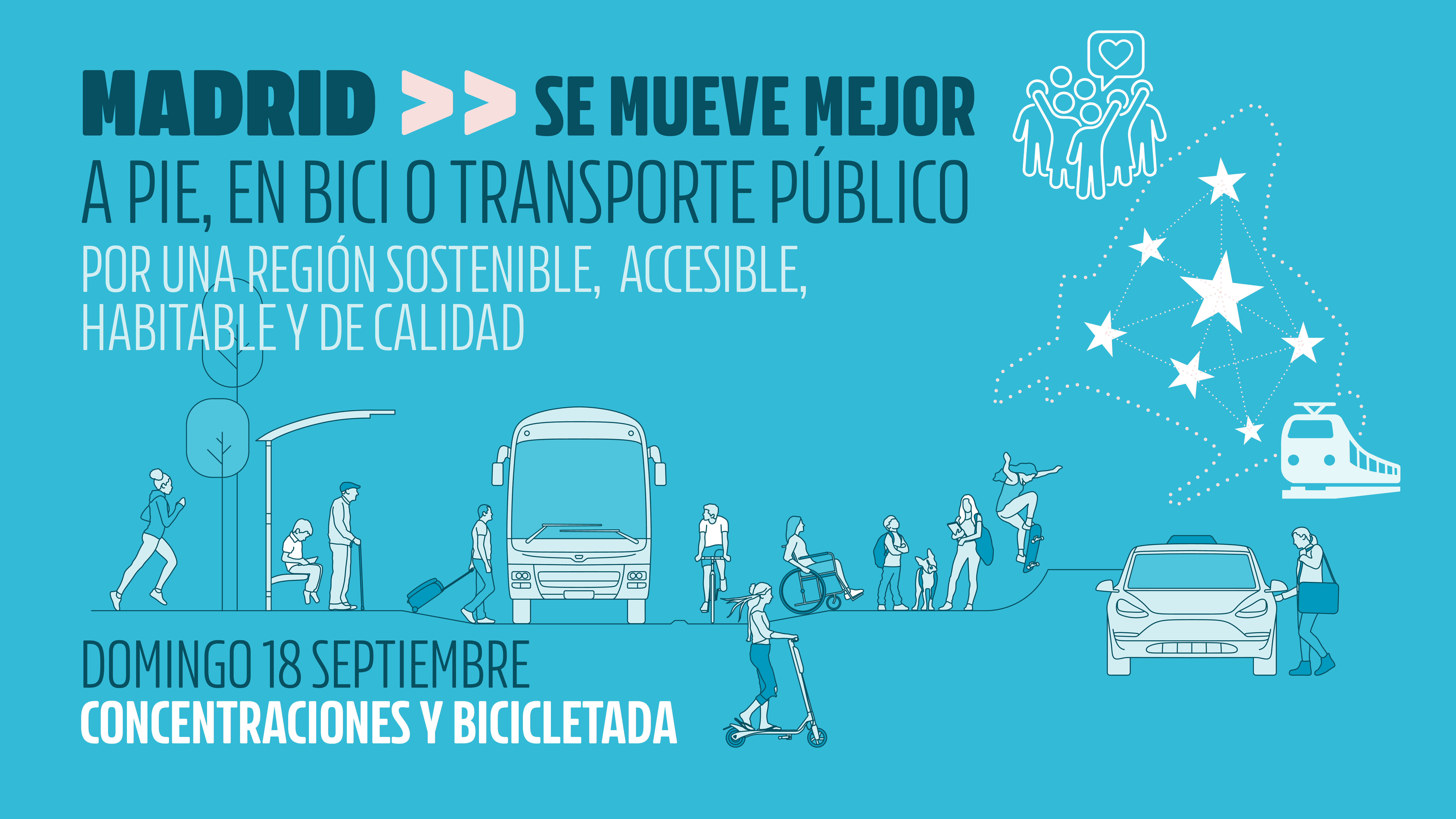 Madrid se mueve mejor: a pie, en bici o transporte público