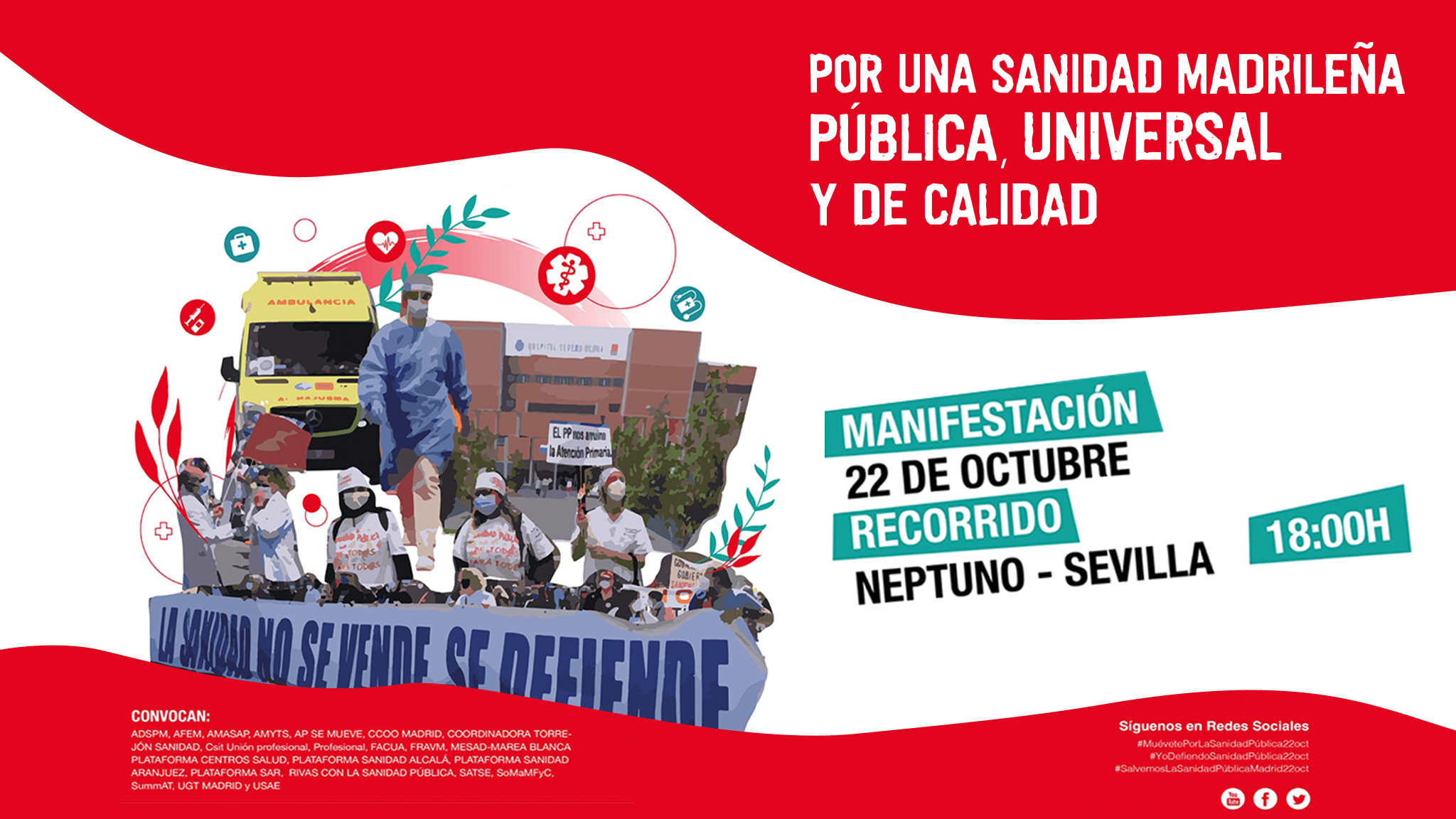 IU Madrid apoya la manifestación en defensa de la Sanidad Pública Madrileña