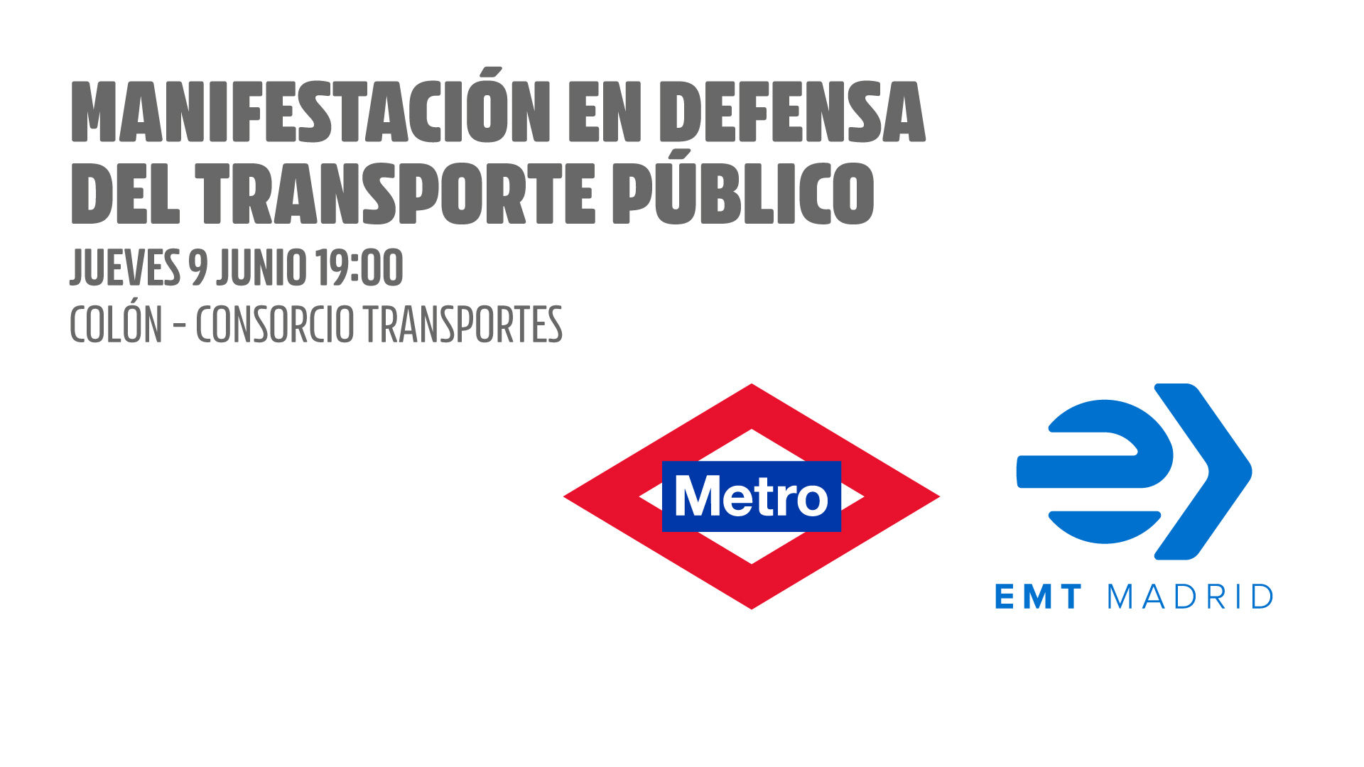 IU Madrid llama a participar en la manifestación en defensa del Transporte Público